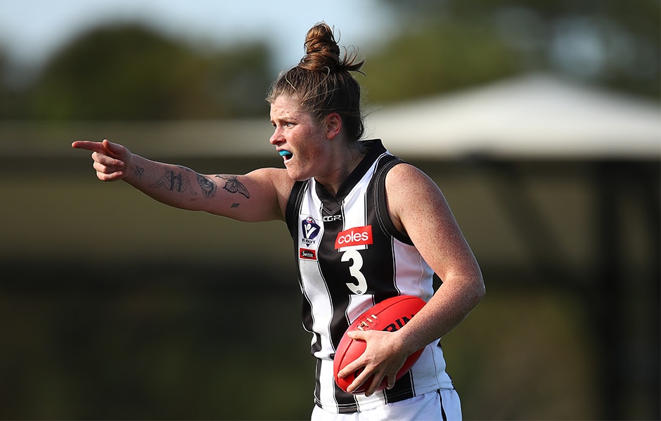Davey-WEB.png Brianna Davey will rejoin the side for this Sunday's clash. Photo: AFL Photos - Collingwood Magpies